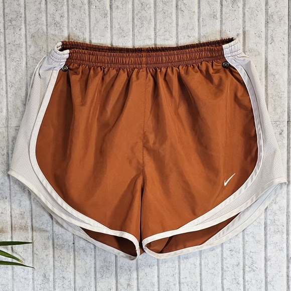 Nike Women's Athletic Shorts in Brown and White - Picture 1 of 2